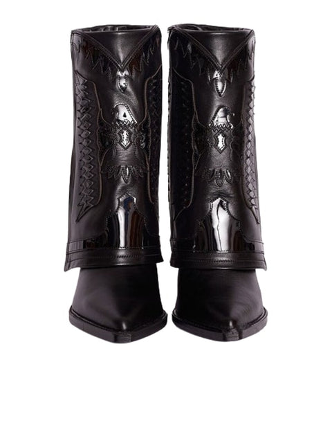 Pointed Toe Leather  Bootie
