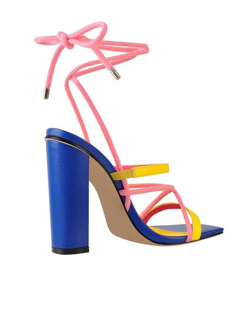 Square Toe Block Heel  Sandal