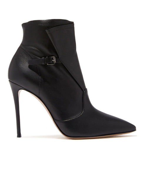 Minimalist Buckles Leather Bootie