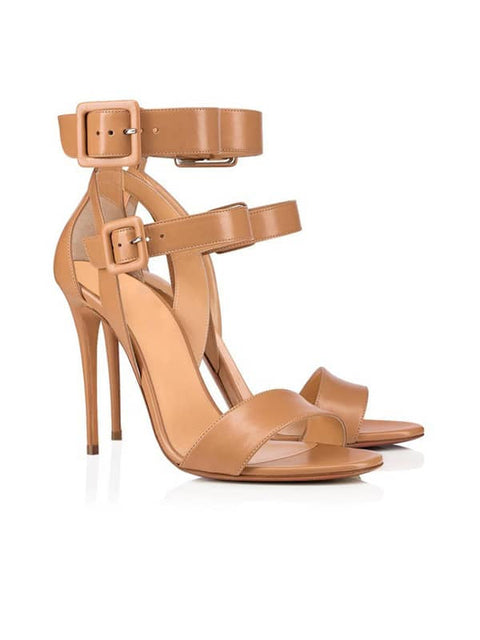 Ankle Strap Buckles Leather Sandal