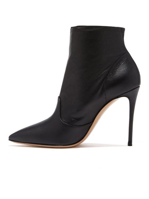 Minimalist Buckles Leather Bootie