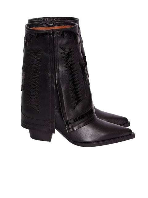 Pointed Toe Leather  Bootie