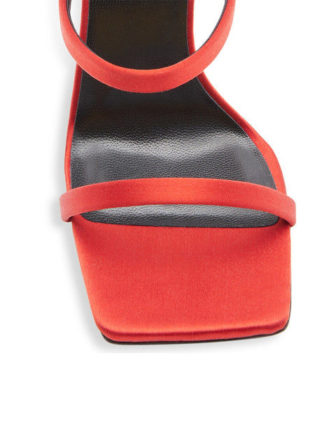 Ankle Strap Square Toe Silk Sandal