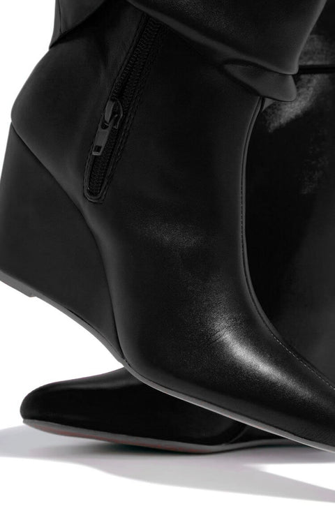 Pointed Toe Leather Bootie
