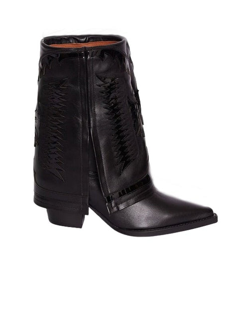 Pointed Toe Leather  Bootie