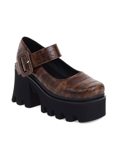 Fashion Square Toe Block Heel&Loafers