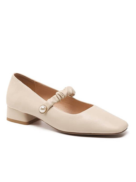 Mary Jane Square Toe Block Heel