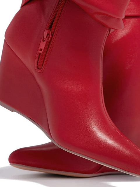 Pointed Toe Leather Bootie